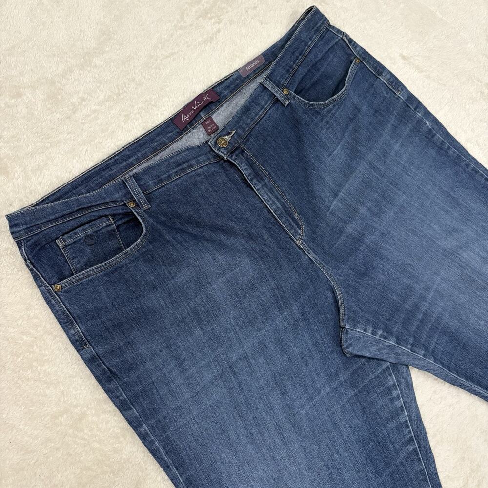 Gloria Vanderbilt Amanda Jeans Womens 24W Straight Leg Blue Stretch Plus Size